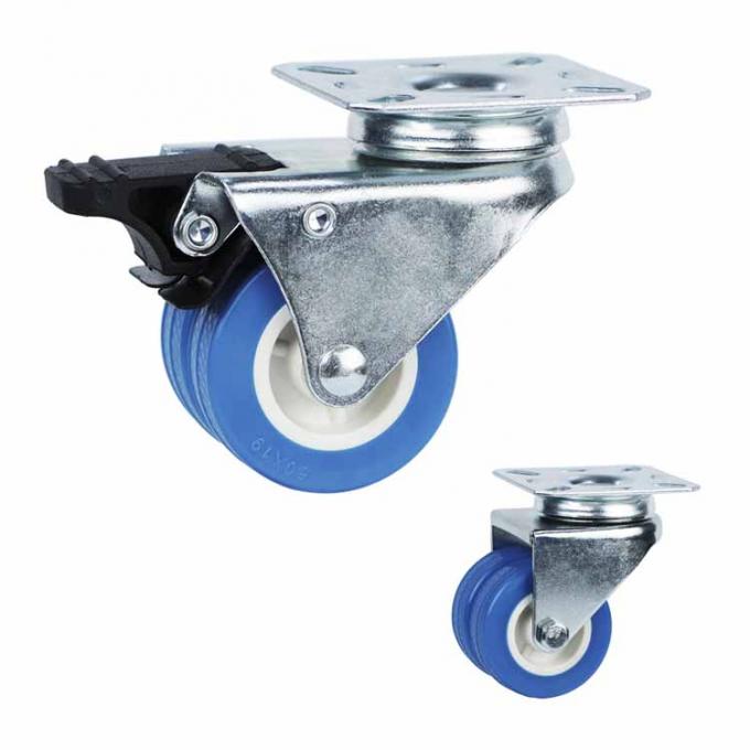 PVC 198lbs Loading 50mm Light Duty Casters For Washing Machines 0