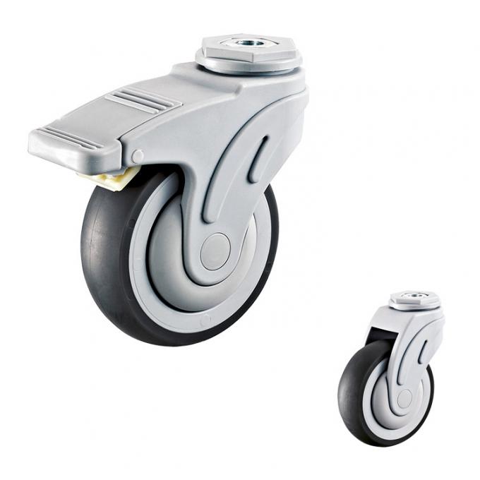 TPR 5 Inch Threaded Stem Casters , 135kg Loading Hospital Bed Caster Wheel 2