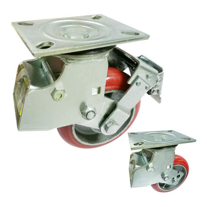8inch Heavy Duty Spring Loaded Casters , 770lbs Loading Heavy Duty Polyurethane Casters 0