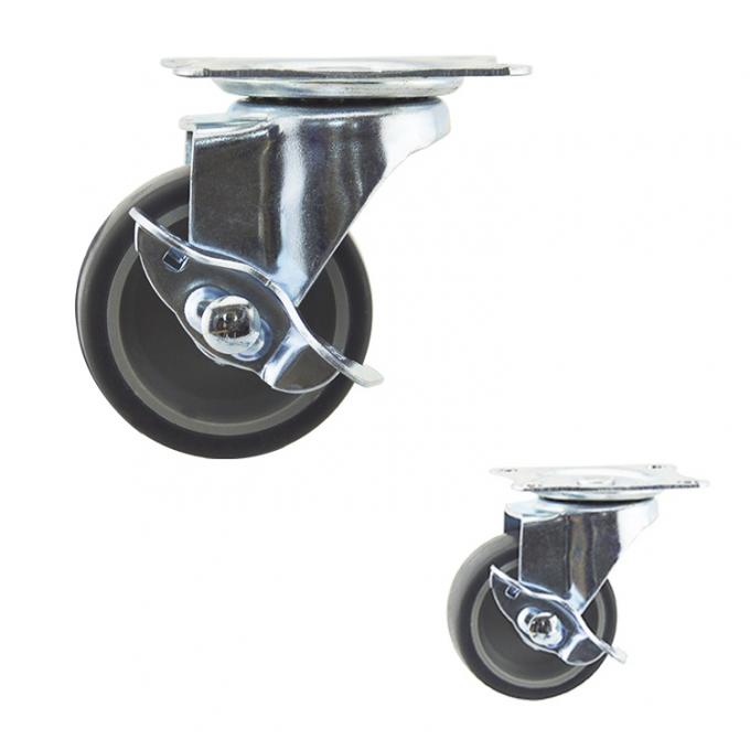Thermoplastic Rubber Wheel Light Duty Casters 50kg Load Capacity