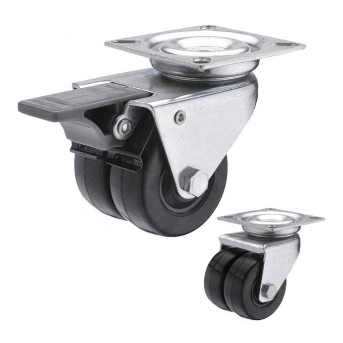 2 Inch Twin Wheel Castor Trolley Wheels , Industrial Trolley Wheels 1
