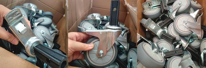 100mm TPR Trolley Wheels Heavy Duty With Square Stem 2