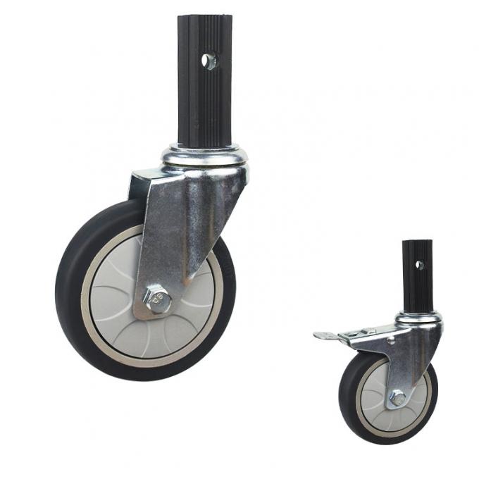 4 Inch Food Cart Heavy Duty Trolley Wheels Without Brake TPR Grip ring stem swivel food service cart casters 0