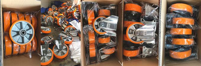 ISO9001 500kg Loading 8 Inch Polyurethane Industrial Wheels With Aluminium Core 1