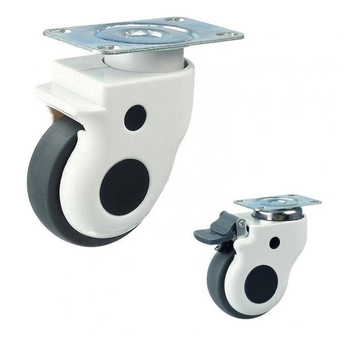 100mm Soft Medical Casters Top Plate Swivel Type TPR Silent Hospital Wheels 0
