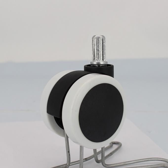 60mm Diameter White Pu Wheel Chair Casters With 7/16"X13/16" Insert Stem 0