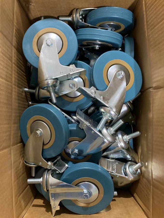 90mm Height 5 Inches Bolt Hole Casters With 200kg 300kg 400kg 500kg Load Capacity 0