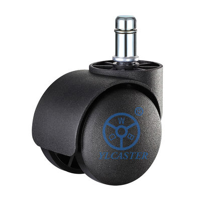 Roulettes Doubles Pour Fauteuil De Bureau - Tige 11x22 Mm, Diamètre 2 Pouces - Nylon Et Métal, Noir