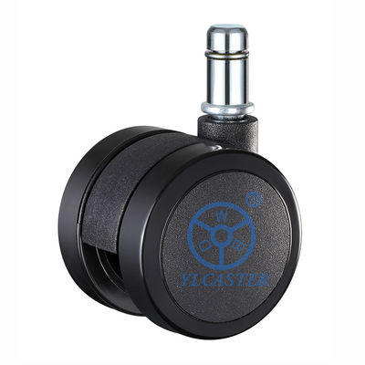 PU 7/16" Insert Stem 2" Twin Wheel Swivel Casters For Office Chairs