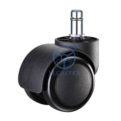 PU 7/16" Insert Stem 2" Twin Wheel Swivel Casters For Office Chairs