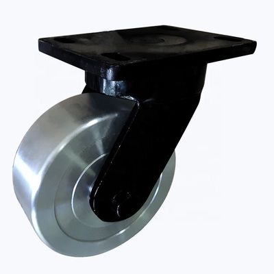 5 Inch Gray PU Stainless Steel Casters Swivel Total Brake