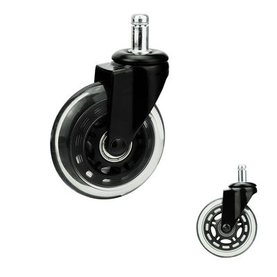 PU 7/16" Insert Stem 2" Twin Wheel Swivel Casters For Office Chairs