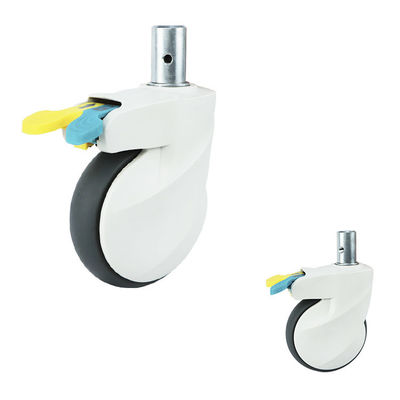 5'' Medical Bed Casters 125kg Stem Type Anti Winding Hospital Wheels