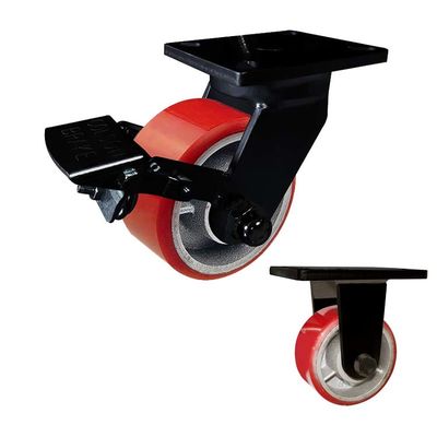 10 Inch Super Heavy Duty Twin Wheel Forged Steel Casters 3000KG Loaded Capacity OEM