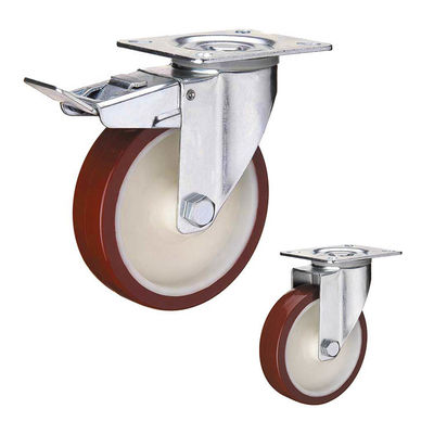 8inch Heavy Duty Spring Loaded Casters , 770lbs Loading Heavy Duty Polyurethane Casters