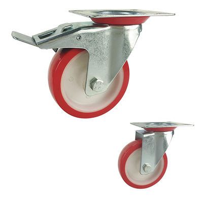 8inch Heavy Duty Spring Loaded Casters , 770lbs Loading Heavy Duty Polyurethane Casters