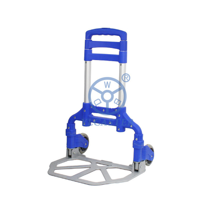 154LBS Aluminium Handle Foldable Hand Truck Two Pu Silent Wheel Portable Dolly