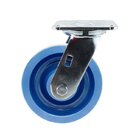 PU Wheel Waterproof Swivel Industrial Heavy Duty Casters Wheels 8 Inch Blue OEM