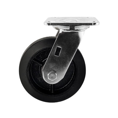 Heavy Duty Trolley Caster Wheels 100x50mm 4 inch Swivel Plate Casters Black Iron Core Rubber