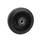 Black Iron Ball Bearing Rubber Single Wheel 100mm 125mm 150mm 200mm For Heavy Duty Casters