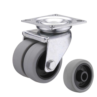 3inch Double Wheel Soft Casters Low Profile Floor-protecting Swivel TPR Caster Wheels China