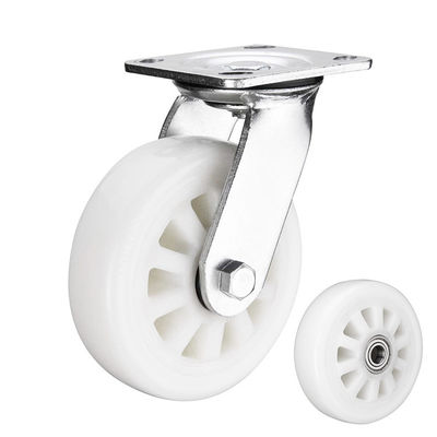 6 Inch Heavy Duty Solid White Wheel 350KG Bearing Nylon Trolley Caster Wheels OEM China