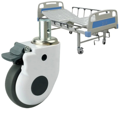 Industrial Strength Nylon Steel Bracket Medical Casters With 4 Inches Overall Height