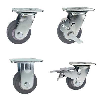 Heavy Duty Red Iron Wheel Center Ball Bearing Casters Up To 837lbs Load Capacity Zinc Painted