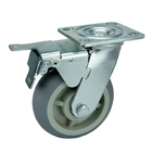Zinc Painted Iron Heavy Duty Caster Wheel Set Dual Ball Bearings 144mm Length