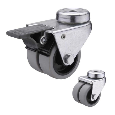 50MM Single Gray TPR 132LBS Load Capacity Rubber Casters