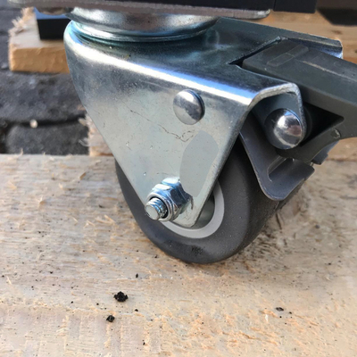 50MM Single Gray TPR 132LBS Load Capacity Rubber Casters