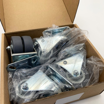 50MM Single Gray TPR 132LBS Load Capacity Rubber Casters