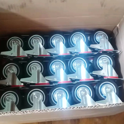46mm Non Marking Cast Iron Rubber Casters Wheels Strong 264lbs Load Capacity