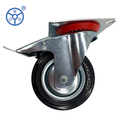 Heavy Duty 4-Inch Steel Rubber Wheel Casters With Steel Covers For Smooth Mobility