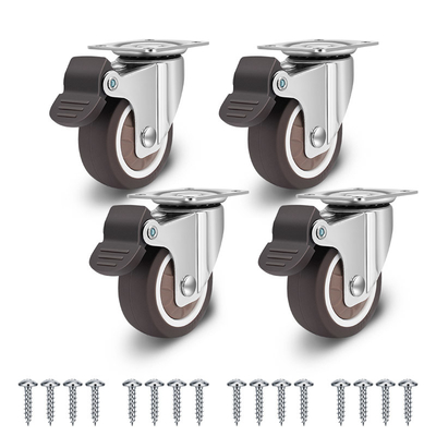 Amazon Hot Models 4 A Set Fancy Furniture Casters Tpr Castor Wheel Double Top Plate Swivel Caster