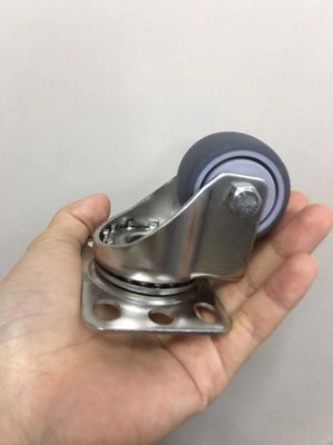 500 Lbs Load Capacity Red Pu Threaded Stem Stainless Steel Casters