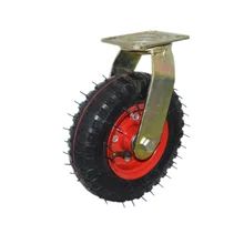 90mm Rubber Threaded Stem Ball Bearing Trolley Cart Wheels