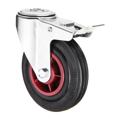Steel Casters 100-300KG Load Capacity With 3-8 Rubber Wheels
