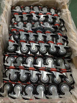 Smooth Roller Rubber Casters Wheels Swivel Rubber Wheel For Industry
