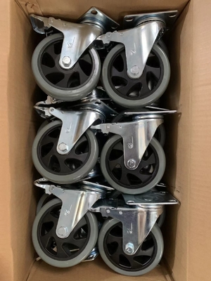 Heavy Duty Industrial PVC Casters Non Marking With Zinc Plated