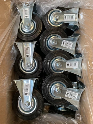 Black / Blue / Green Rubber Swivel / Fixed / Brake Casters For Indoor / Outdoor Application 3-8 Non Marking