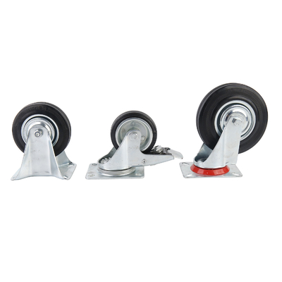 Heavy Duty Rubber Caster Wheels With Non Marking Treads And Load Capacity 100KG