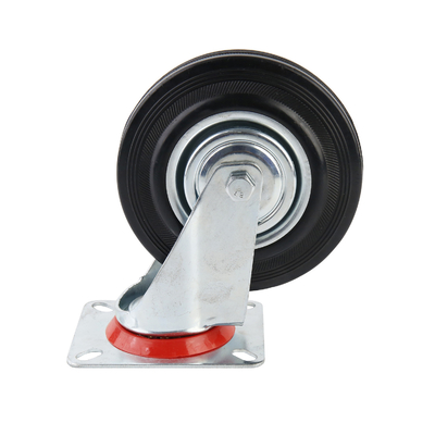 Heavy Duty Rubber Caster Wheels With Non Marking Treads And Load Capacity 100KG