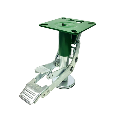 Green Swivel Casters 300 Kg Load Capacity Galvanized Steel Wheel 151mm Height For Furniture
