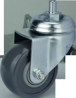 2.5-Inch Steel Workbench Casters with Swivel Brake Wheels in Zinc Plated Finish