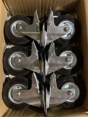 2.5-Inch Steel Workbench Casters with Swivel Brake Wheels in Zinc Plated Finish