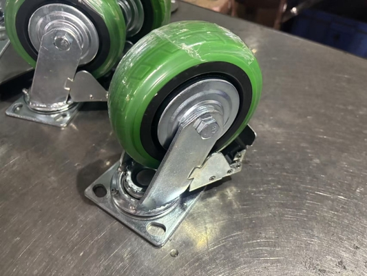 Heavy Duty Trolley Cart Wheels With 2.5 Bolt Hole Spacing Rubber / Nylon Swivel / Rigid