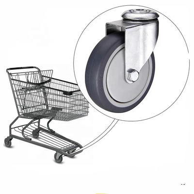 Up To 837lbs Load Capacity Heavy Duty Casters With Polyurethane Wheel Material Zinc Painted Bracket Surface Treatment
