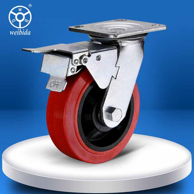 4 Inch Medium Duty Casters with Bolt Hole Size of 1/4 Inch and Gray/ Red/ Blue/ Orange/ Green/ White Wheel