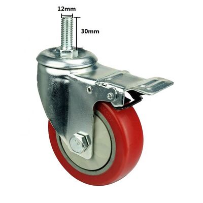 Double Brake Medical Casters Featuring Precision Ball Bearing and 3 Inches Wheel Diameter Optimized for Medical Equipment
